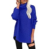 DOROSE Women's Oversized Turtleneck Long Sleeve Casual Pullover Knit Tunic Sweater