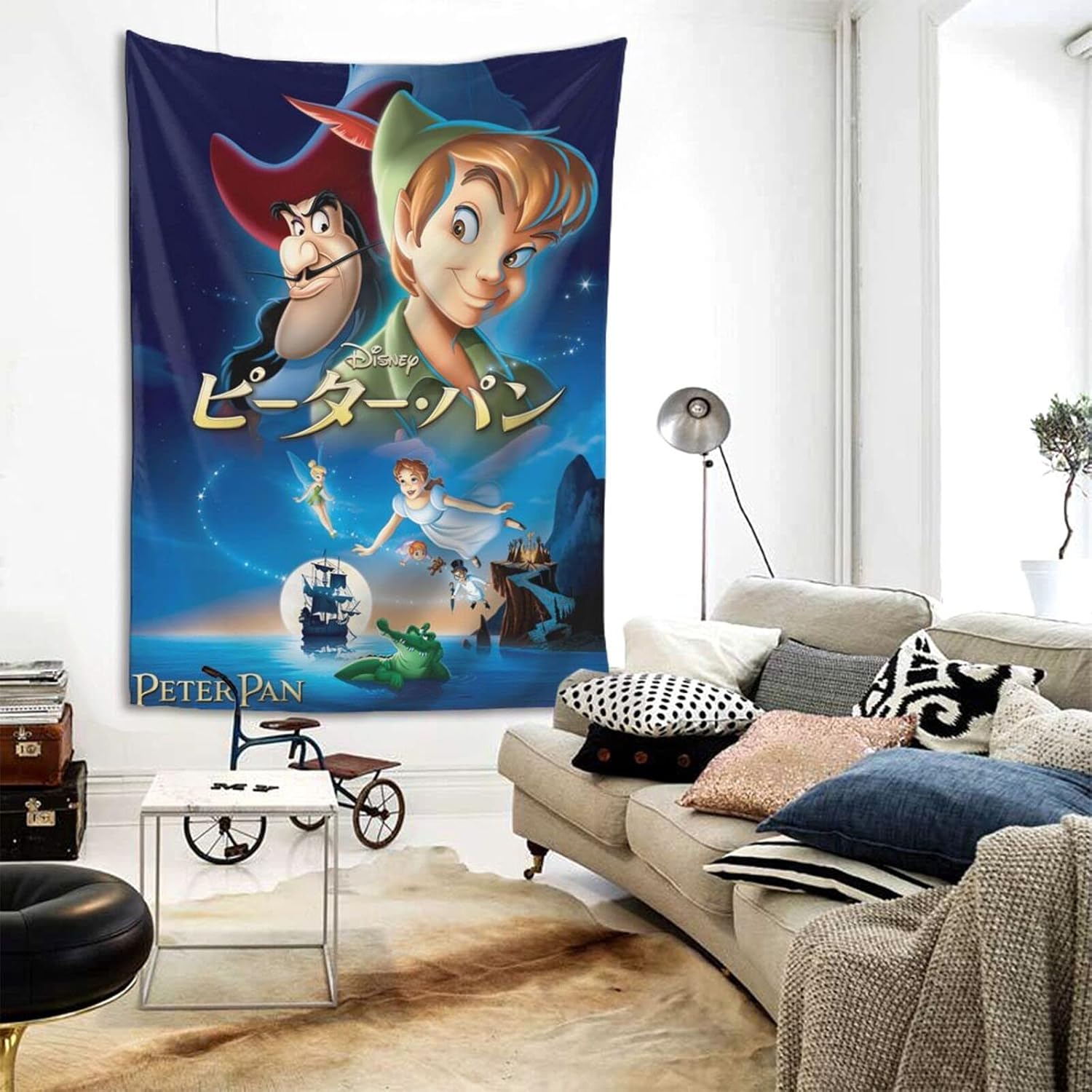 Amazon Co Jp ピーター パン タペストリー 壁掛け 家 リビングルーム ベッドルーム 部屋 ホームデコレーション 多機能 モダンなアート 背景布 ポスター人気 おしゃれ Generic