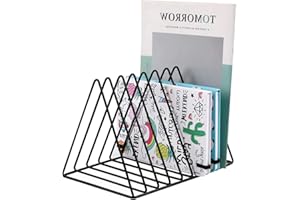 PENGKE PENNGKE Magazine Holder,Newspapers Holder,Letters Storage,Desktop File Sorter Organizer Triangle Bookshelf Decor Home Office,Black