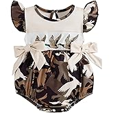 SAYOO Duck Hunting Baby Clothes Infant Baby Girls Mallard Duck Embroidered Camoflage Bubble Romper Summer Ruffle Bodysuit
