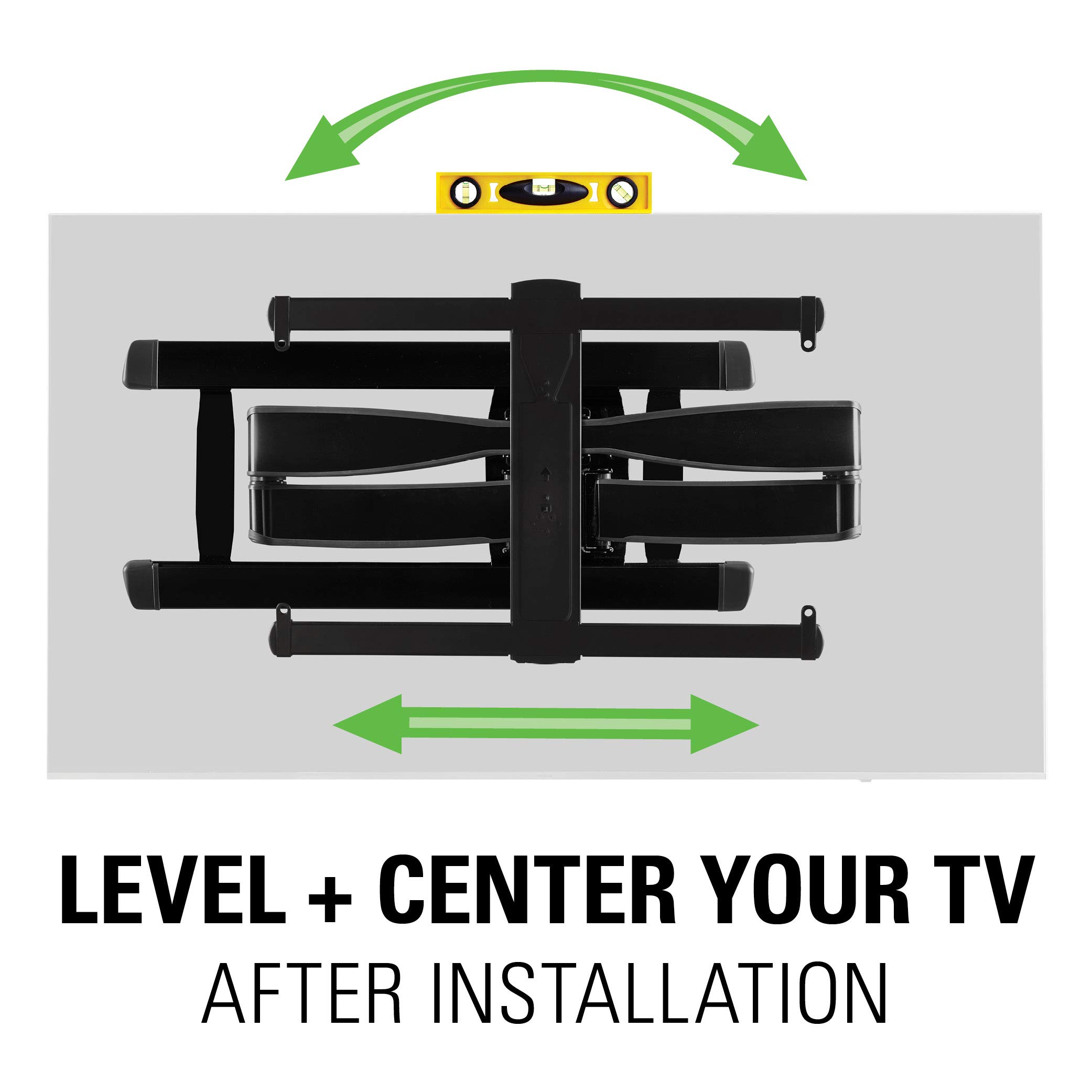 SANUS Full Motion TV Wall Mount for 42” to 90” TVs up to 125lbs – Extend, Swivel, Tilting TV Mount - Easy 3 Step DIY Install w/ Included Hardware - Black Finish