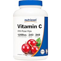 Nutricost Vitamin C with Rose Hips 1025mg, 240 Capsules - Vitamin C 1,000mg, Rose Hips 25mg, Premium, Non-GMO, Gluten…