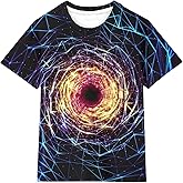 Asylvain Boys Girls Shirts Short Sleeve 3D Print Funny Colorful Tee Shirts for Kids Size 6-16