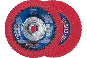 PFERD 67258 POLIFAN®-Curve Radial Type Flap Disc - Ceramic Oxide, 4-1/2" Diameter, 5/8-11 Thread, 13300 RPM, 60 Grit Welding Accessory and Angle Grinder Attachment