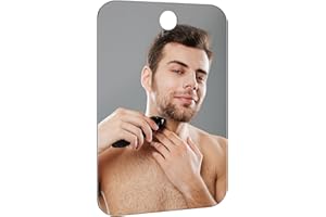 Nyosye Shower Mirror Fogless for Shaving Anti-Fog Frameless Wall Hanging Makeup,10.63" L x 7.87" W,DimGrey