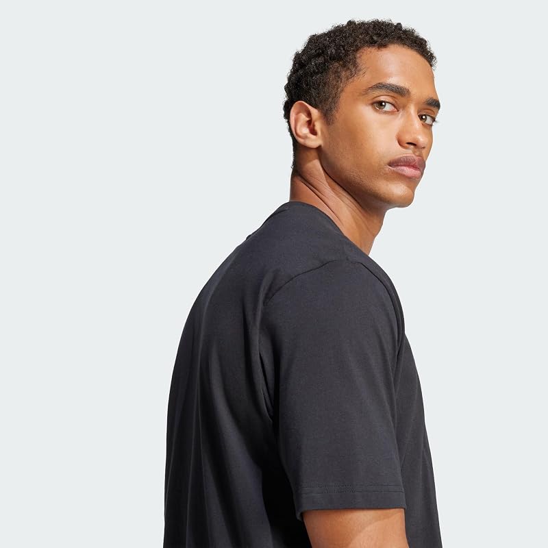 Uomo Essentials Linear Single Jersey Shirt, Black/White, S — foto 2 di 5