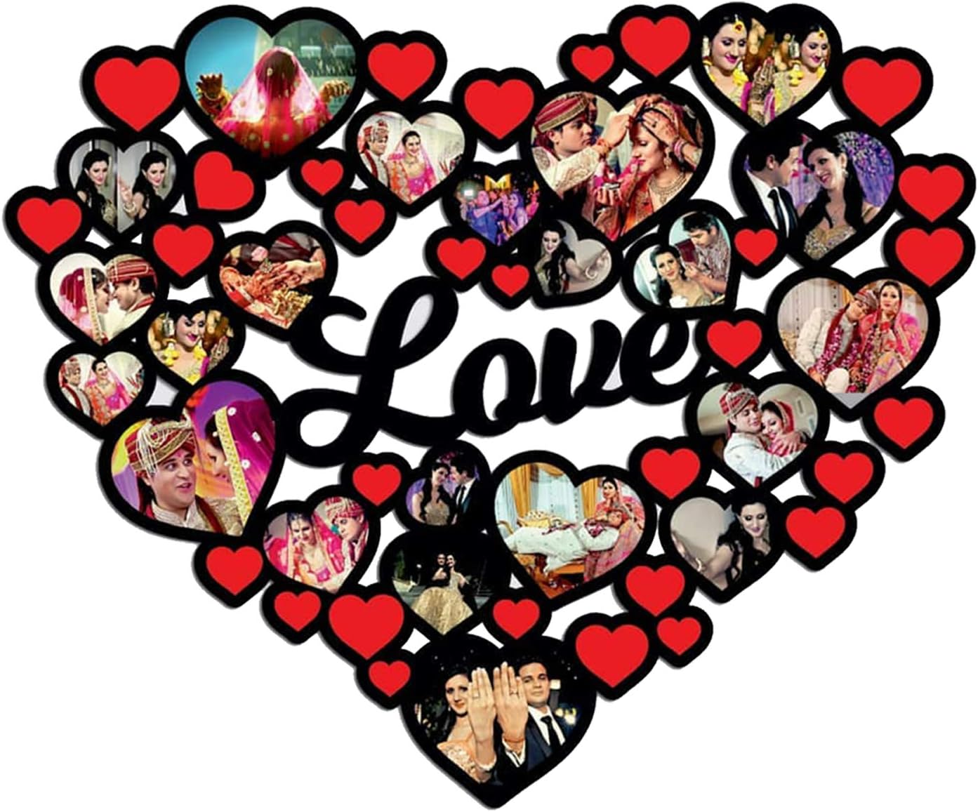 Buy BHET VASTU Heart Wooden Sublimation Wall Hanging with 17 Photos