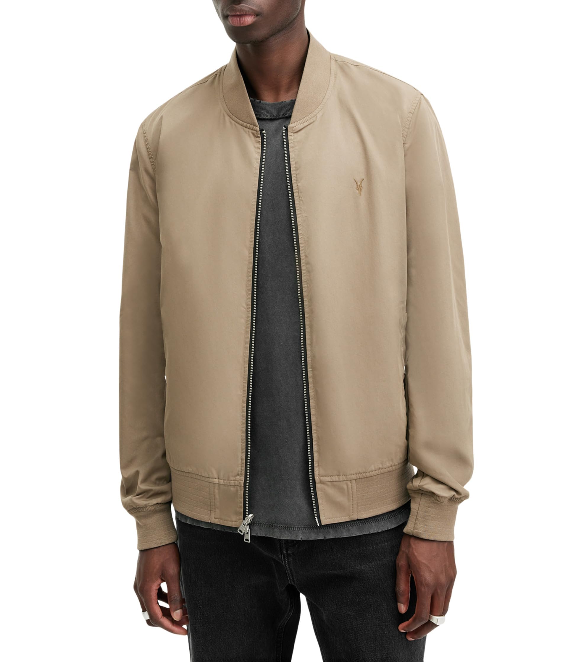 Photo 1 of AllSaints Mens REV BASSETT BOMBER BLK/ASH KHAKI BRWN L
