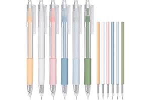 DRAGONFLYDREAMS Cartoon Pattern Student Utility Knife Pen 6Pack Knife Pen Craft Cutting Tools - Precision Paper Cutter Pen with 6 Cutter Head Refills, Retractable Carving Pen Knife for Diy Art Paper Scrapbook