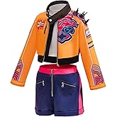Rumi Costume Kids,Girls Kpop Halloween Cosplay Costumes 3PSC Set Include Jacket T-Shirt Shorts