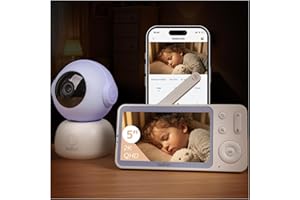 BOIFUN 2K HD Baby Monitor with Camera and Audio, Baby Monitor with Smartphone App, Wi-Fi Cameras,5-inch Display, Motion Track