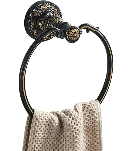 Victorian Solid Brass Towel Ring – 6-Inch Chrome Hand Towel Holder, Wall Mounted Round Napkin Hanger For Bathroom & Kitchen