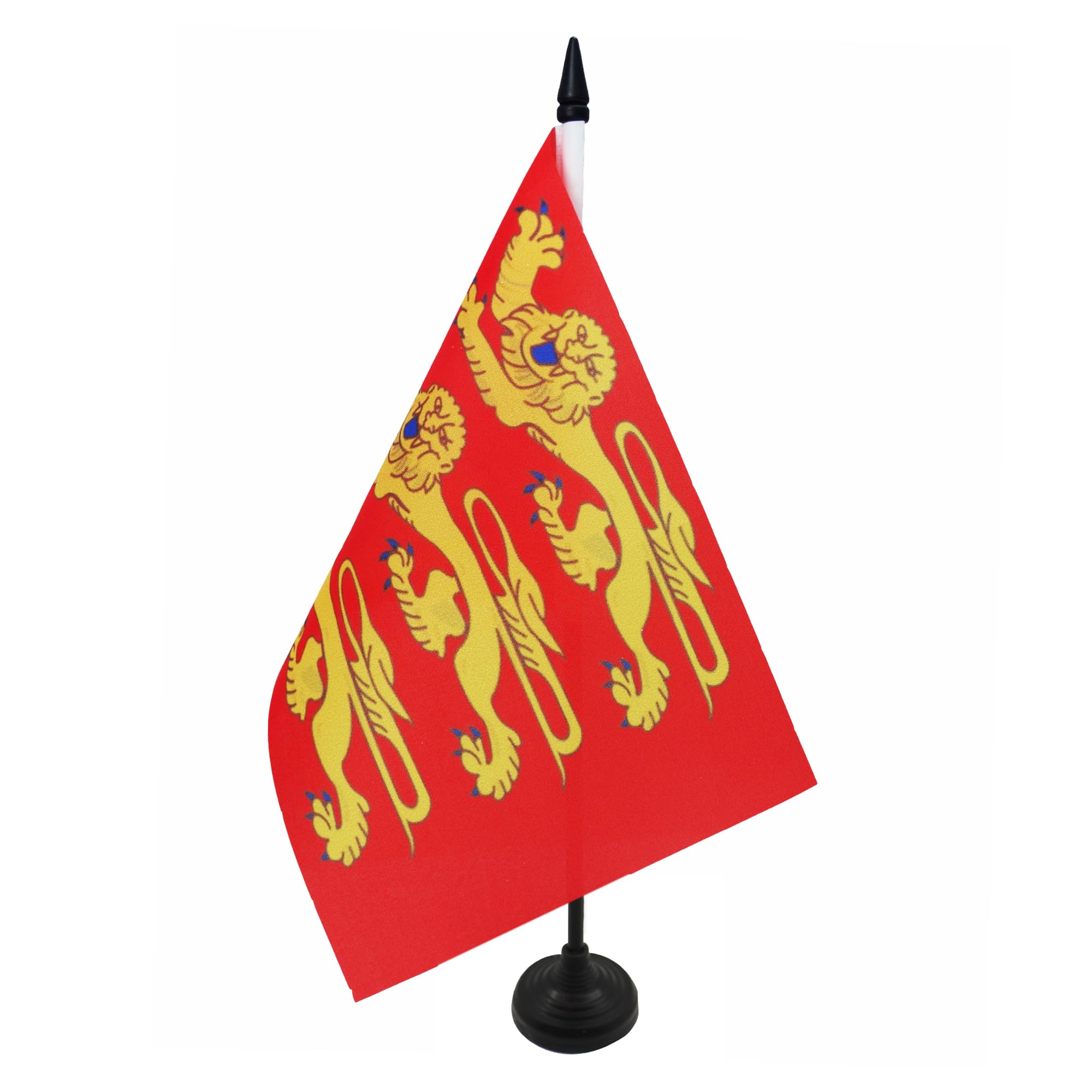 AZ FLAG Upper Normandy Table Flag 5'' x 8'' - French region of Haute-Normandie Office Decoration 100% Polyester 21 x 14 cm - Mini Desk Flag with Pole and Black Plastic Base — image 1