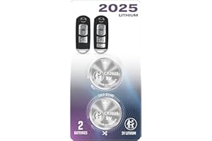 REMOTEOVERSTOCK (2 Pack) CR2025 2025 Remote Key FOB Battery OEM 2009-2020 Replacement for Toyota Mazda 3 6 CX-3 CX-5 CX-9 MX-5 Miata Yaris IA Scion Smart KR55WK49383, WAZX1T768SKE11A03, A04 – (W. Instructions)