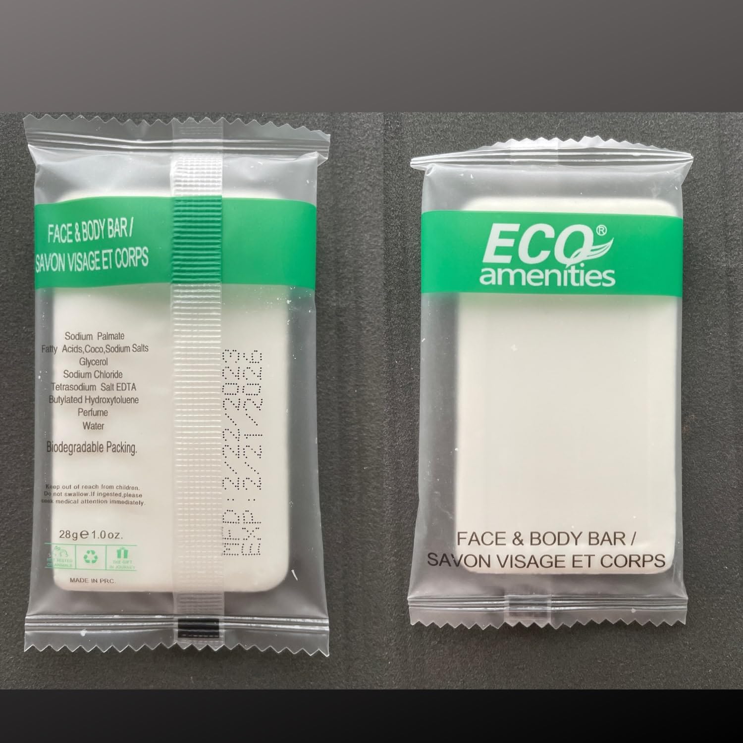 ECO amenities Bar Soap Bulk - 100 Pack, 1.0 oz Travel Size Soap Bars - Individually Wrapped For Hotels - Great for Vacation Rental and Airbnb Toiletries or Hygiene Kits Supplies
