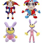 SAJISP The Amazing Digital Circus Plush,4pcs Pomni Plushies Toy Gift, Cute Stuffed Figure Doll for Kids and Adults, Birthday Halloween Christmas Choice for Boys Girls