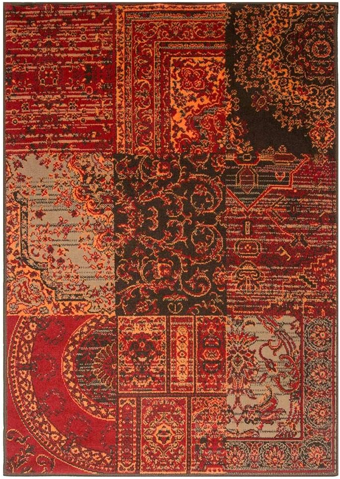 Milan Red, Brown, Orange & Grey Traditional Rug 1572-S52-8 Sizes, 80 cm x 150 cm (2'6" x 5'0") - Image 4
