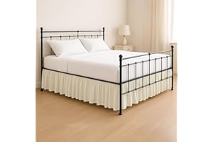 Cache-sommier à volants avec coins fendus pour grand lit (chute de 30,5 cm) avec volants anti-poussière en microfibre 400 fil