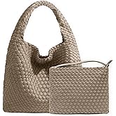 JINMANXUE Woven Purse for Women, Neoprene Top-handle Shoulder Bag, Hobo Tote, Travel Handbag, Wrist Bag For Work Shopping