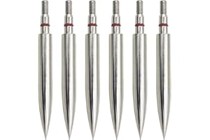 Flying Swifts Archery Field Points Practice Field Tips100/125/150/200/300 Grains Archery Target Practice Hunting Broadheads Points Arrow Tip for Recurve Compound Bow Standard Threaded Screw-in Arrow