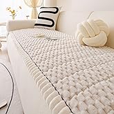 XSlive Faux Fur Couch Cover for Dogs Washable, Soft Cozy Non Slip Sectional Sofa Cover, Pet Couch Covers for 3 Cushion Sofa L Shaped, Furniture Protector for Pets Kids(Ivory,28"x59")