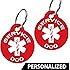 CNATTAGS Service Dog ID Tags - Personalized Front and Back Premium Aluminum (Set of 2)