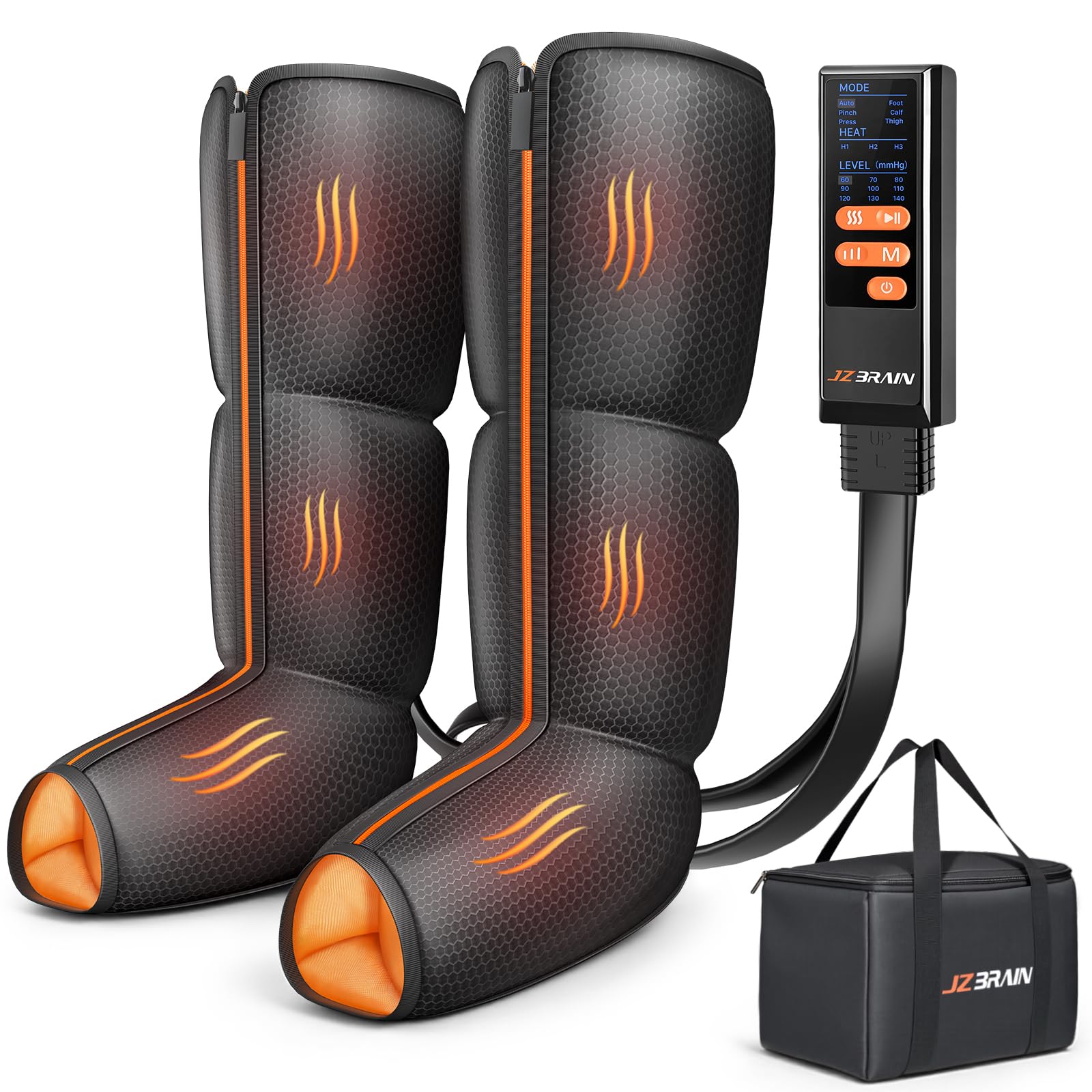 Photo 1 of JZBRAIN Leg Massager with Heat and Compression : Foot and Calf Massager for Circulation and Pain Relief, Sequential Compression Boots with 6 Modes, 9 Intensity, 3 Heat - Gifts for Mom, Dad, Him, Her
