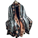 SSylphSScarf Women's Winter Pashmina Shawl Wrap - Soft Cashmere Feel Reversible Blanket Scarf, Paisley Poncho Cape for Gift
