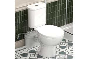 SUPERFLO 1000W Macerating Toilet System with 4 Inlets – Upflush Toilet Pump for Basement Bathroom, Powerful Macerator Pump fo