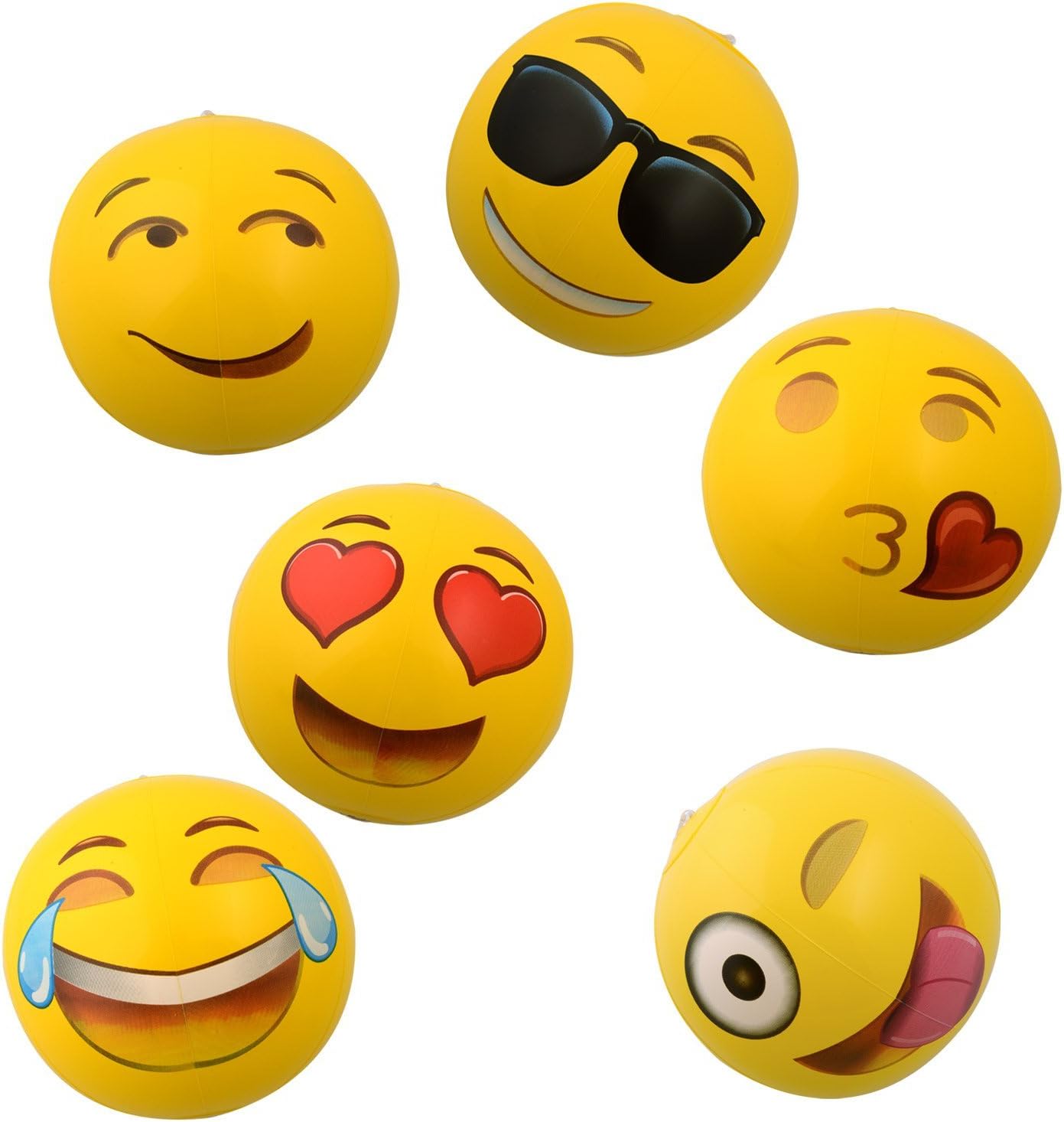Emoji Universe: 12" Emoji Inflatable Beach Balls, 12-Pack: Toys & Games