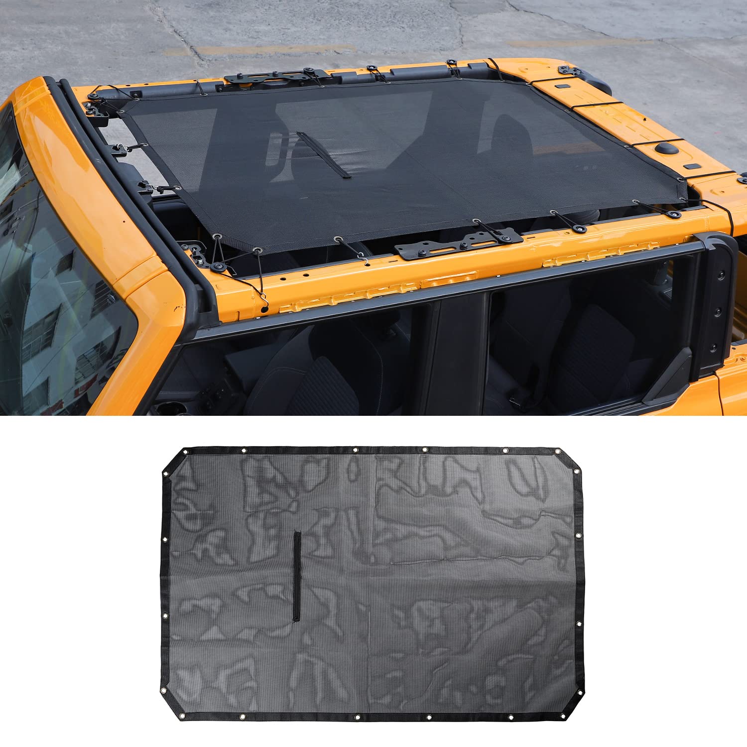 Photo 1 of Sunshade Mesh Sun Shade Bikini Top Cover Provides Roof UV Sun Protection Accessories for Ford Bronco 4 Door 2021 2022 2023 2024