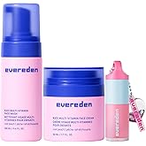 Evereden Happy Kids Skin & Lips Routine - Multi-Vitamin Face Wash & Face Cream Peach & Tinted Lip Oil Sakura Pink Set - Clean & Vegan Skin Care for Kids 3+ - Moisturizing, Nourishing, & Protective
