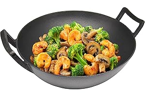 Cuisiland pre-Seasoned 30cm 12 inch cast Iron Wok