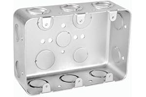 GARVIN 1 Pc, 2-1/8 In. Deep, Three Gang Multi Device Switch Box, .0625 Galvanized Steel, (4) 1/2 In. & (6) 1/2-3/4 In. Side Knockouts; (2) 1/2 & (2) 3/4 In. Bottom Knockouts