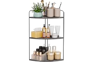 Forest Angle Bathroom Counter Organizer,Countertop Organizer,Vanity Organizers,Bathroom Storage,Bathroom Sink Caddy,Counter Shelf,Corner Counter,Corner Shelves(Black-Grey)