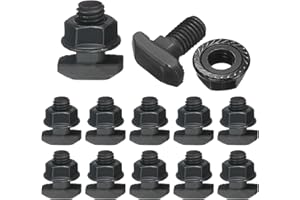 uxcell 12pcs M8x16mm t Slot Drop-in Bolt, Carbon Steel Hammer Head Bolts t Shape Stud Sliding Screw with M8 Hexagon Flange Nu