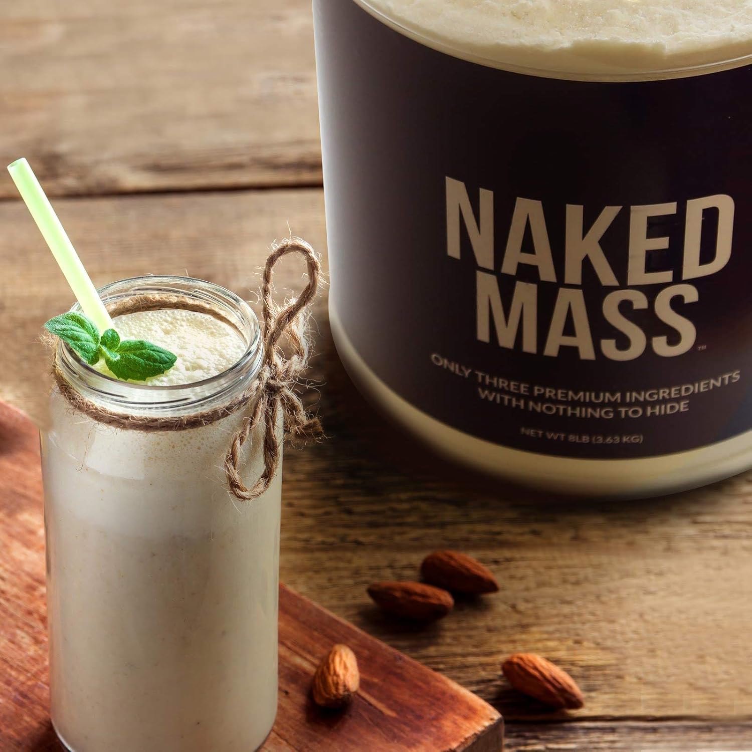 Naked Mass - Natural Weight Gainer Protein Powder - 8lb Bulk, GMO Free, Gluten Free & Soy Free. No Artificial Ingredients - 1,250 Calories - 11 Servings: Health & Personal Care