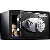 SentrySafe Medium Safe with Digital Keypad, Lock Box with Code has Interior Lining and Bolt Down Kit that Secures Pistol, Money, 0.41 Cubic Feet, 7.6 x 11.4 x 10.4 Inches, X041E