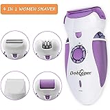Epilierer Dootoper epilierer damen 4 in 1 Elektrisches Epiliergerät,elektrische haarentfernung,epiliergerät damen-Hornhaut Entferner - Rasierer - Haarschneider. Wiederaufladbar. LED Spot-Licht. Tägliche Pflege für Damen,Sanft zu allen Hautarten—(lila)