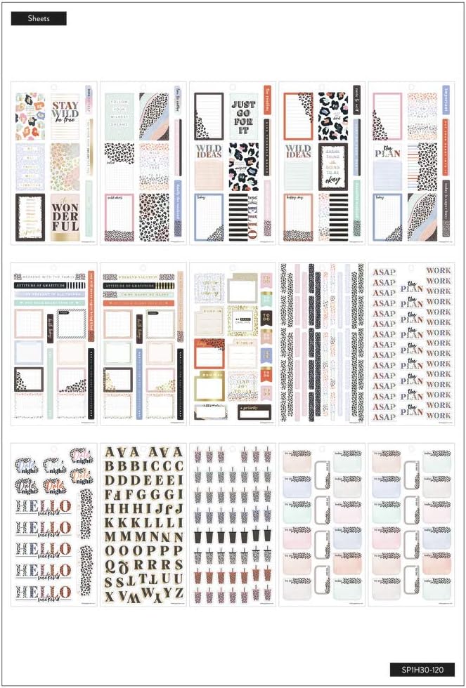 The Happy Planner Sticker Value Pack - Planner Accessories - Colorful Leopard Theme - Multi-Color - Great for Planning, Project & Scrapbooking - 30 Sheets, 603 Stickers: Office Products