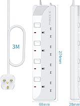 PIBEEX 4 Way Extension Lead with Individual Switches 3M UK Plug 13A 3250W view 7