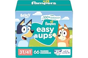 Pampers Easy Ups Girls & Boys Potty Training Pants, Size 5 (3T4T), Bluey Absorbent Training Underwear, Up to 100% Leakproof D