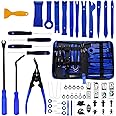 Wetado Trim Removal Tool, 200PCS Trim Tool Auto Removal Kit, Plastic Panel Fastener Removal Tool, Trim Removal Kit for Car/Trim/Panel/Door/Audio,Auto Clip Pliers (Blue+ Orange-200PCS)