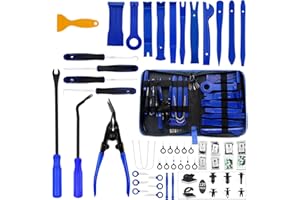 Wetado Trim Removal Tool, 200PCS Trim Tool Auto Removal Kit, Plastic Panel Fastener Removal Tool, Trim Removal Kit for Car/Trim/Panel/Door/Audio,Auto Clip Pliers (Blue+ Orange-200PCS)