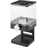 Zevro Compact Dry Food Dispenser White/Chrome - 17.5oz Capacity With Portion Control For Cereal & Snacks