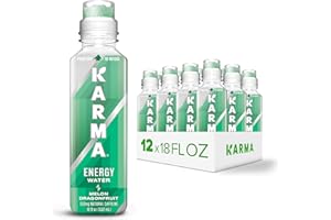Karma Natural Energy Drink - 12 Pack, Melon Dragonfruit Caffeinated Water - Clean Focus & Energy Boost