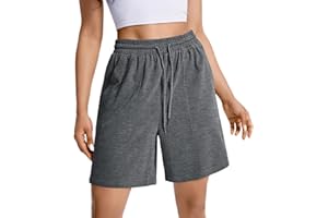 AURIVIZ Womens Cotton Sweat Shorts Casual Summer Short Loose Drawstring Lounge Running Athletic Shorts with Pockets