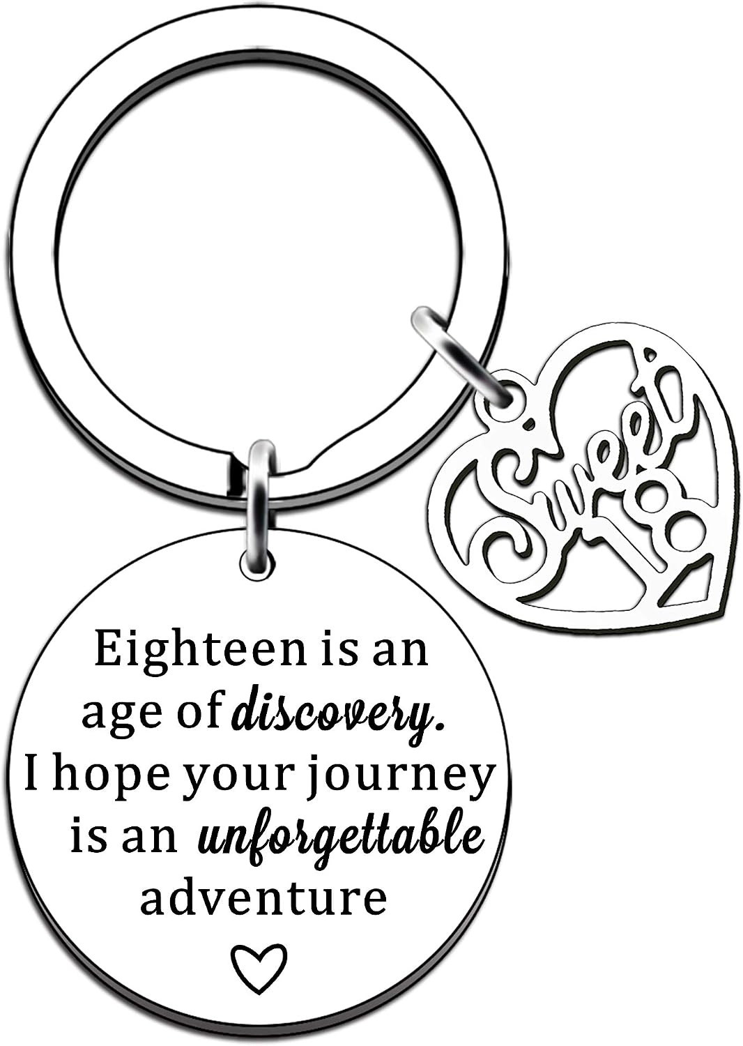 JMIMO 18th Birthday Gifts for Girls Boys 18 Birthday Keyring, 18th - B