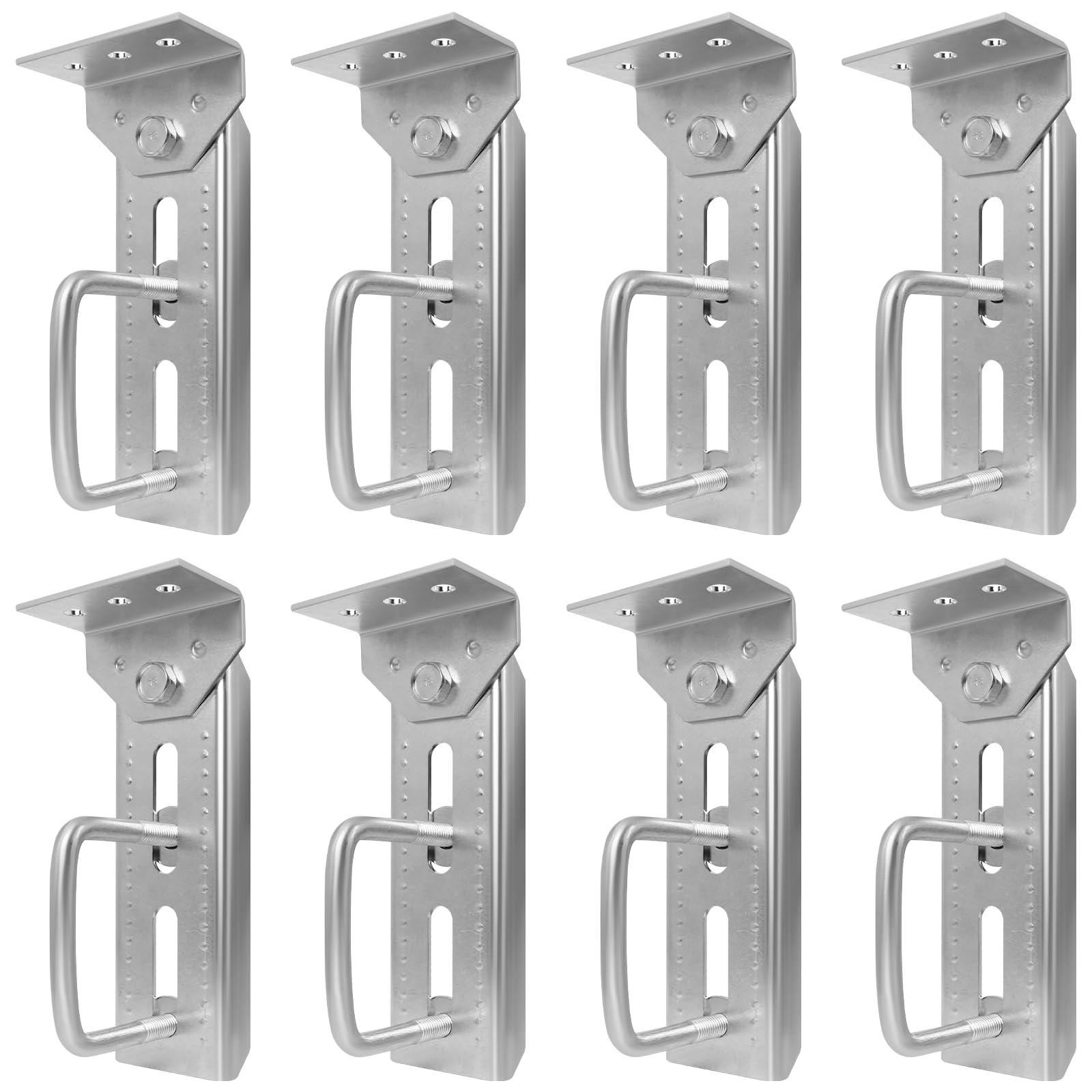 Photo 1 of Boat Trailer Bunk Brackets, 8" 8 PCS Galvanized Swivel Top Bunk Bracket Kit with Hardware, Suitable for 1.5" x 3", 2" x 3", 3" x 3" Boat Trailer Crossmember by MCCKLE