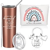 Zhehao Employee Appreciation Gifts for Women May You Be Proud 20 oz Tumbler Cup with Keychain and Makeup Bag Inspirational Gifts for Lady Vet Tech Week Medical Assistants Nurse (Cute Rainbow)